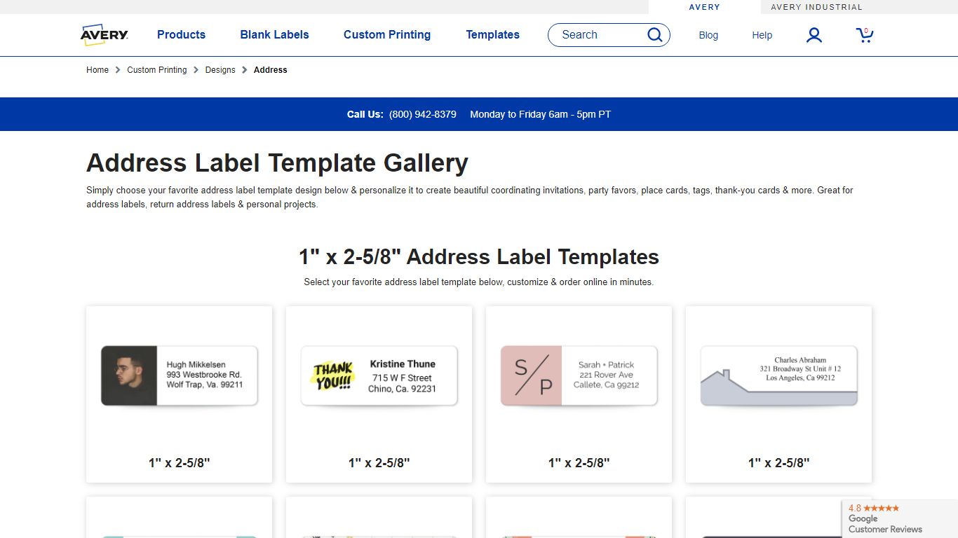 Address Label Template Gallery - Free Templates | Avery.com